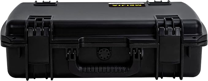 MEIJIA Premium Waterproof Hard Camera Case,Hard laptop Case, Hard Case with customizable fit foam,Full Protection with Light&Convenient Design,20.01"x14.7"x5.75",Elegant Black