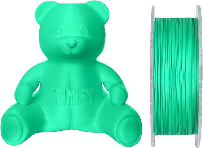 Certified Food Grade PLA+ 3D Printer Filament - CARBON by Comfy Materials - Lab Tested FDA Compliant Food Safe, 1.75mm, 1kg, Accuracy: +/- 0.02 (Green)