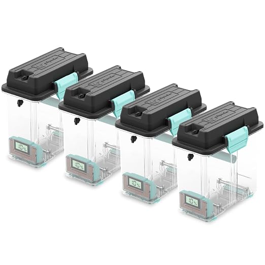 Polymaker PolyDryer 4-Pack Filament Storage Box Only (No Dock), Airtight Moisture Proof 3D Printer Spool Holder with Hygrometer for 1kg PLA PETG ABS TPU Nylon, Print Without Breaking Seal