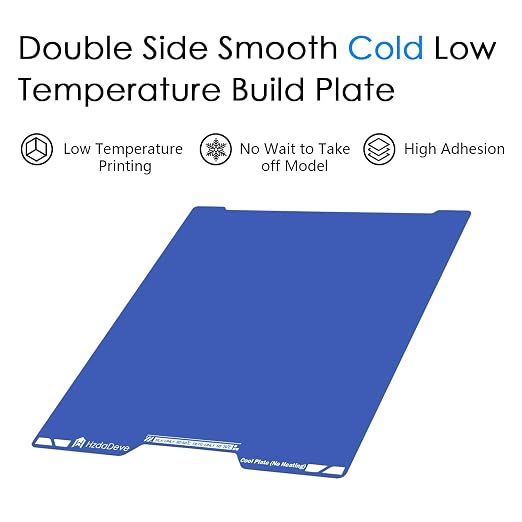 HzdaDeve Upgraded Cool Plate for H2C/A2L Combo Low Temperature Cold Build Plate 335x346.5MM Double Sided Smooth Board Sheet Bed PEI Platform for Bambu Lab 3D Printer (No Heating/No Glue)