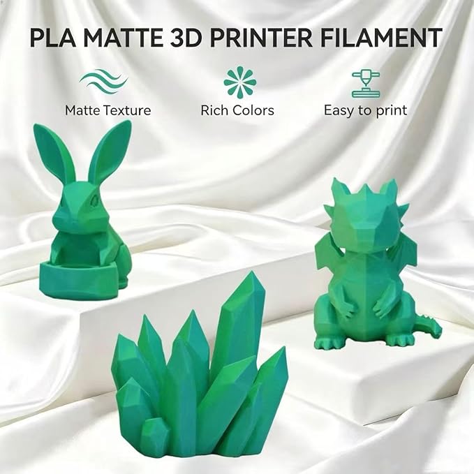 3D Printer Filament Matte Triple Color PLA Blue-Green-Yellow, 1.75mm, 1KG Spool(2.2lbs), Dimensional Accuracy +/- 0.02mm, Matte Blue-Green-Yellow