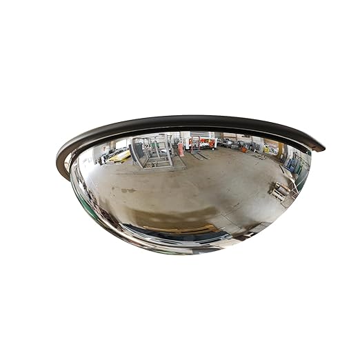 18" Acrylic Half Dome Convex Traffic Safety Mirror – 180 Degree Driveway & Warehouse Blind Spot Security Mirror for Retail Stores, Parking Garages, Schools, and Hospitals (1, 18 Inch)