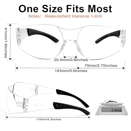 Safety Glasses Men Women 12 pack, Z87 Safety Glasses with Scratch&Impact-Resistant lens, clear safety glasses with Ansi Z87.1 certification for construction, lab, lawnwork,workshop