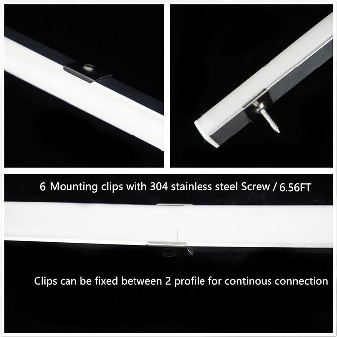 THMOOTHER V Shape 6.6FT 200CM LED Strip Aluminum Channel Diffuser, 10-Pack 16x16MM Anodized Silver Track with Curved Milky Cover, Corner Connector and Mounting System
