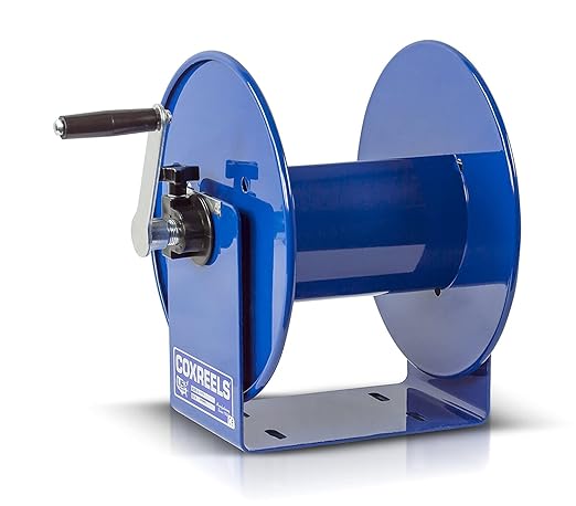Coxreels Hand-Crank Steel Electrical Cord Storage Reel, Blue,Model# 112Y-8, 80'
