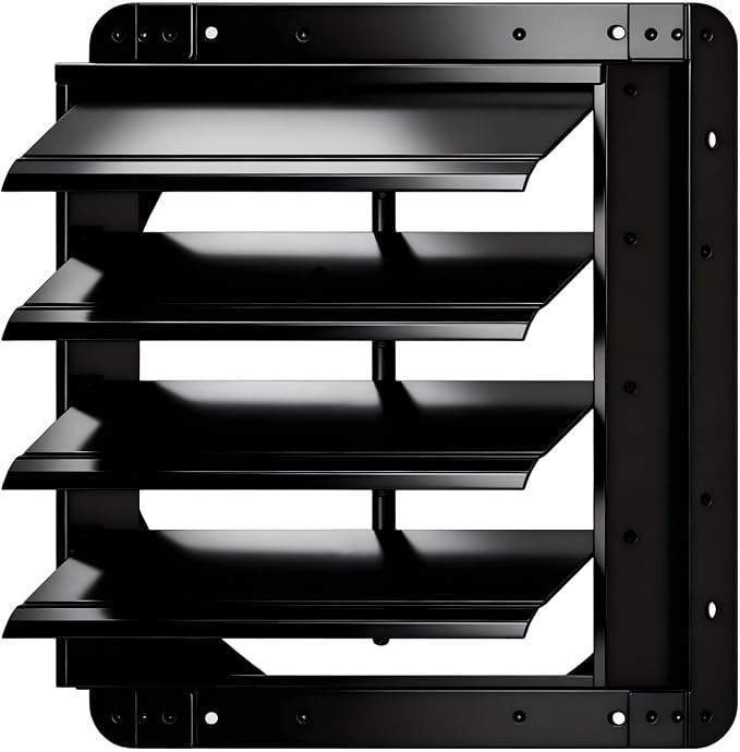 Galvanized Sheet Automatic Exhaust Louver Vent (Fan Blades and Motor Not Included) for Residential Attics, Workshops, Barns, Greenhouses (18inch)