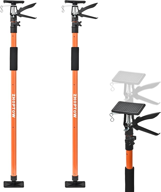 Adjustable Support Pole - Cabinet Jack, Drywall Lift, 45"-114" Adjustable Height, Supports Up to 154lbs, 3rd Hand,Cabinet Jacks for Installing cabinets,Ceiling, Cargo Bars,(45"-114" 2PC)