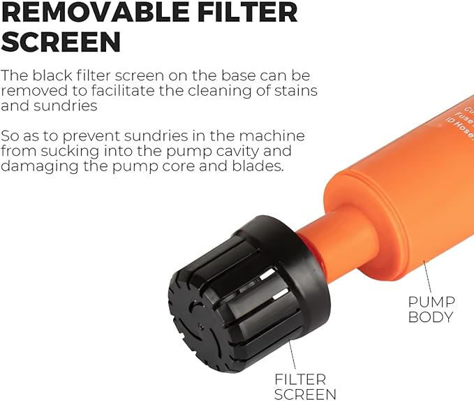 SEAFLO 280 GPH Submersible Inline Pump - 12V, Portable Transfer Pump for Diesel/Fresh Seawater, 23 ft Head, 16 ft Leads with Clips, 1/2 in Outlet, Marine RV, 4 Year Warranty
