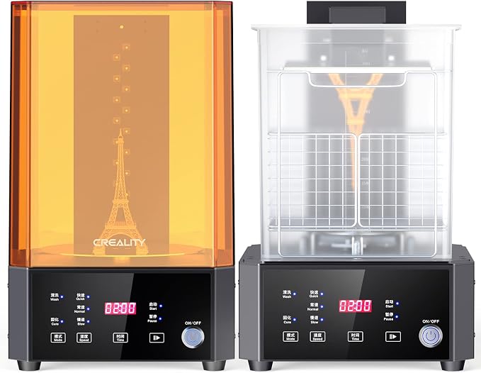 Creality Wash and Cure Station UW-01 2 in 1 Machine Resin 3D Printer UV Curing Rotary Box Bucket for LCD/DLP/SLA Washing Size 7.48x6.06x7.87 inches
