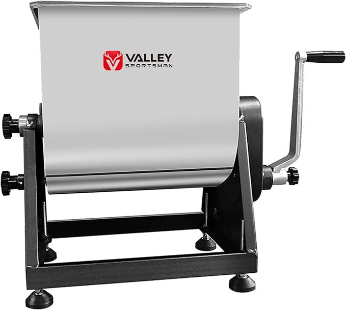 Valley Sportsman Meat Mixer, 7 Gallons/50LBS，Manually Cranked or Motorized Sausage Mixer Machine for Mixing, Both Commercial and Household Use