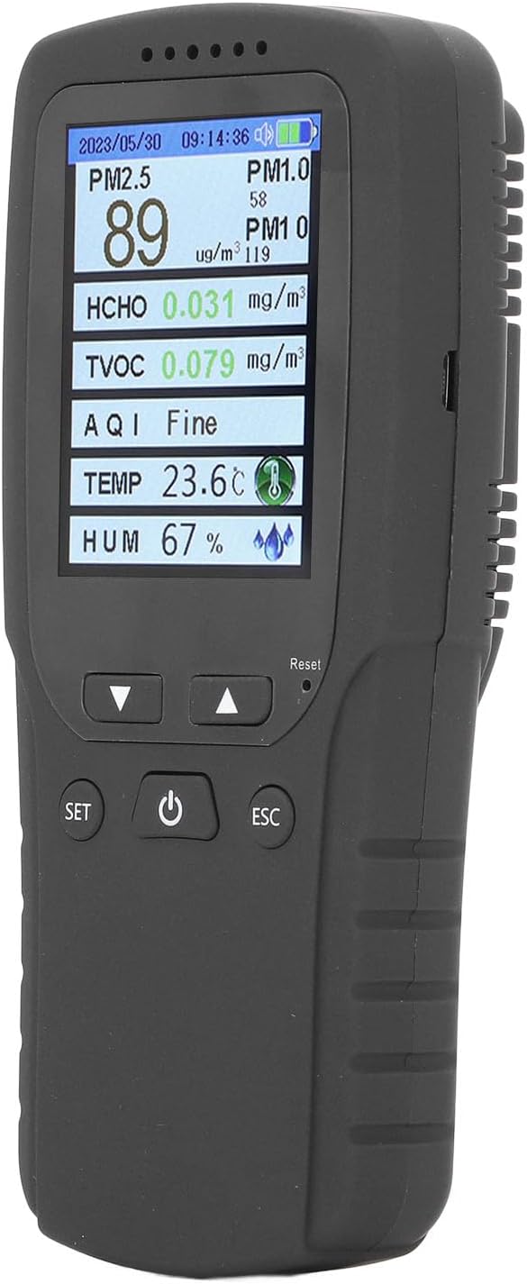 Air Quality Monitor Screen Air Quality Monitor, Air Quality Detector Lcd Pm10 High Precision Pm2.5 Pm1.0 2.8 Inch Dm106 Indoor Air Quality Meters