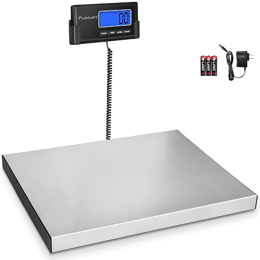 Fuzion Digital Shipping Scale for Packages 440LB x 10g, Heavy Duty Weight Scale for Postage, Stainless Steel Large Platform, Commercial Scale for Business, Postal Scale for Parcel/Small Dog