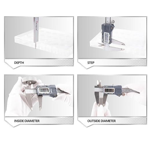 Digital Caliper 8 Inch (0–200mm), Large LCD Electronic Calipers with Inch/Metric Conversion, Stainless Steel Measuring Tool, ±0.03mm Accuracy