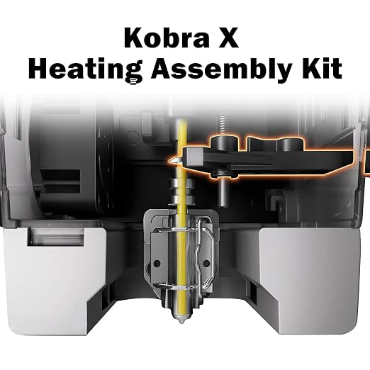 Kobra X Hotend Heating Assembly Kit 3D Printer Assembled Extruder Kits- for Anycubic Kobra X All Metal Hot End/Printhead Replacement with Base Clip Heater Cartridge Thermister Easy to Install