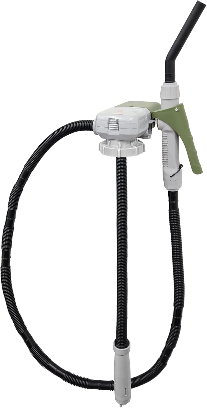 [LITE DELIGHT] Portable Transfer Pump for Fuel, Water & More, 2.4 GPM, AA Battery Included, Squeeze Trigger Handle for Flow Control & Stop, Universal Gas Can Adapter, 51” Hose, PLUS a Manual Siphon