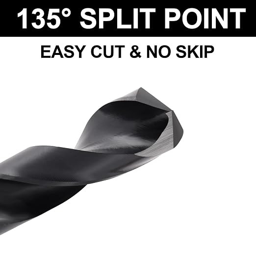 11/16 Drill Bit for Metal and Hardened Steel, M35 Cobalt 1/2 Inch Reduced Shank Industrial Grade Heavy Duty Drill Bit, with Index Storage Case