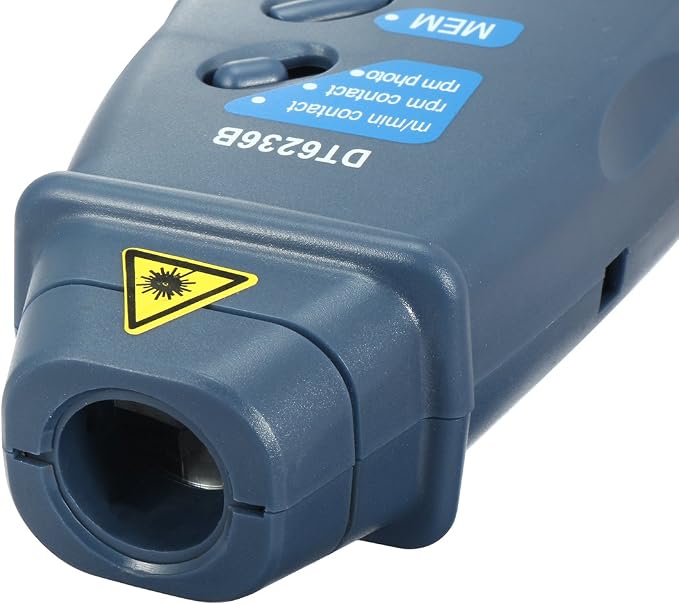 uxcell DT-6236B 2 in 1 Digital Tachometer Contact/Non-Contact Photo Tachometer RPM Tach Meter | 2.5-99999 RPM Accuracy with Linear and Rotation Speed Measurement Wheels