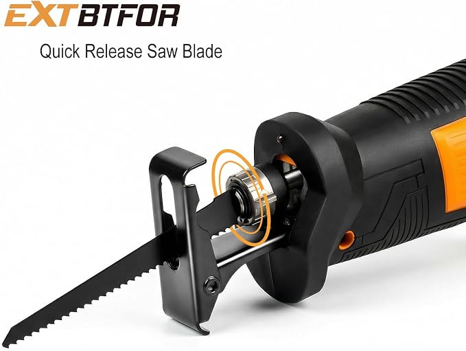 7Amp Reciprocating Saw, 360° Rotating Handle Power Reciprocating Saw with Variable Speed,1-1/10"Stroke Length Equipped with 5 Saw Blades for Wood,Metal Sheets and PVC Cutting