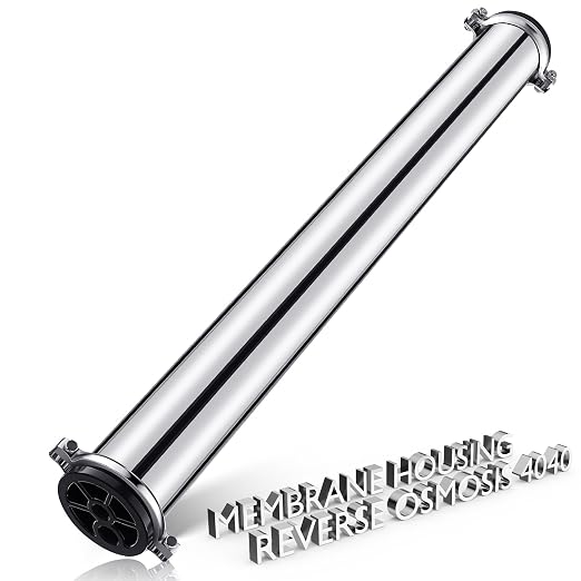 Blulu 304 Stainless Steel Reverse Osmosis Compatible with 4040 Membrane Housing Heavy Duty 4"x40" Commercial Ro Membrane Pressure Vessel Good for Industrial Use