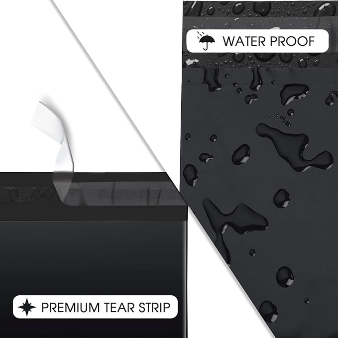 Metronic Black Poly Mailers 14.5x19 Large 500 Pack Self-Seal Shipping Bags, Packaging Envelopes for Small Business, Boutique, Clothing
