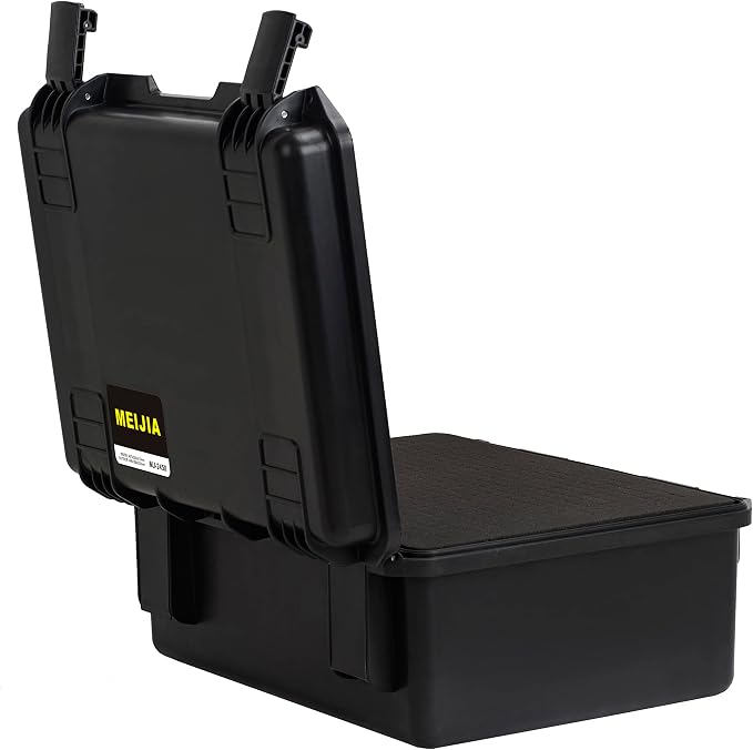 MEIJIA Premium Waterproof Hard Camera Case,Hard Protective Case with customizable fit foam,Full Protection with Light&Convenient Design,Elegant Black (19.3"x15.25"x9.01")