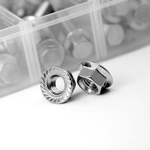 112PCS M6 Stainless Steel 304 Flanged Hex Head Bolts and Nuts kit 10mm 20mm 30mm 40mm 50mm