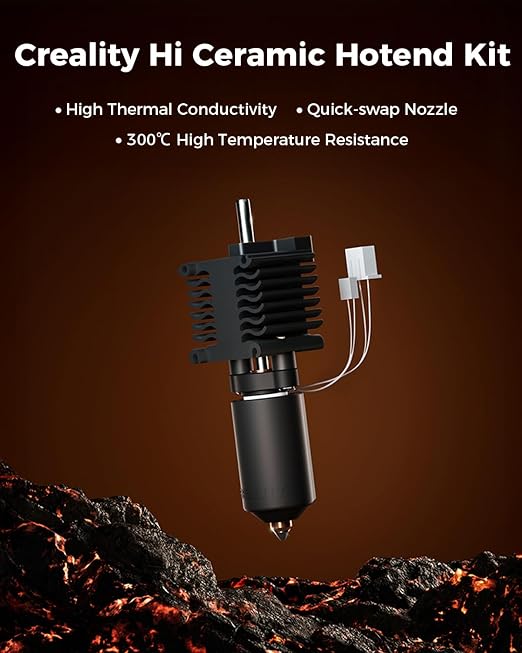 Creality Official Hi Ceramic Hotend Kit, with Quick-swap Nozzle, Supports 300°C High Temperature, High-Speed Printing Replaceable Heating Block Kit for 3D Printer Hi Combo