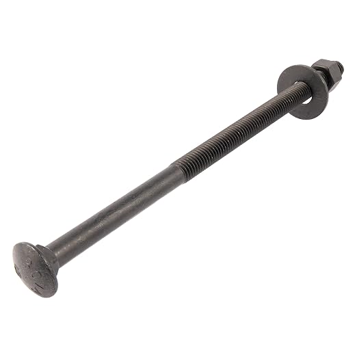 3/8" x 10" (25 Pack) Black Carriage Bolt Kit, Grade 307A, Ceramic Coated for Exterior Use, 2X Rust Resistance of Galvanized by Makers Bolt