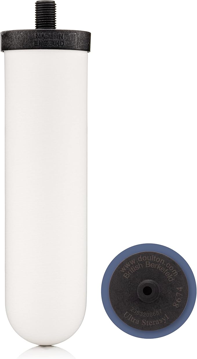 British Berkefeld 7" Ultra Sterasyl Ceramic Gravity Filter Cartridge, 2 Pack, Reduces Contaminants, Suitable for All Gravity Cans, Improves Taste & Odour, NSF Certified Candle Element