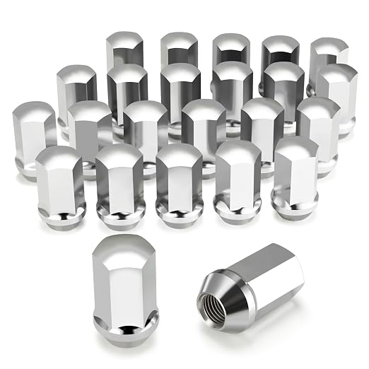 Kadrick 24pcs 14x1.5 Stock Lug Nuts 1.75 inch(45mm) Height 7/8" Hex(22mm), One-Piece Design Factory Wheel Lugnuts Compatible with Silverado & Tahoe GMC Sierra 1500 Buick Dodge Cadillac 6 Lug Wheels