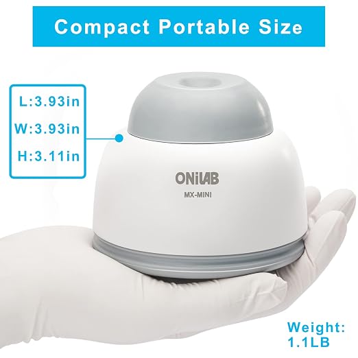 ONiLAB Mini Vortex Mixer with Touch Function, Lab Mixing, Nail Polish,Eyelash Adhesives and Acrylic Paints Mixing, Lab Vortexer for Tubes,Include 120 pcs Stainless Steel Mixing Balls