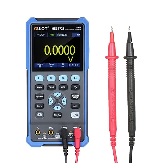 OWON 3 in 1 HDS272S Handheld Digital Oscilloscope 70MHz 2 Channels Digital True-RMS Multimeter (Owon HDS272S)