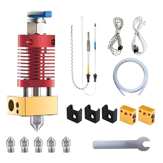 5Aplusreprap Ender 3 Hotend Upgrade: M3 Stud Thermistor, Smooth Printing, Compatible for Creality Ender 3 V2/Pro, Ender 5 J-Head Hotend Replacement, Assembled Extruder 3D Printer Hot end Kit 24V 40W