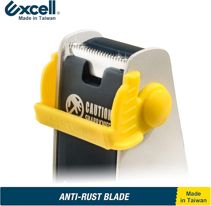 Excell ET-117 Heavy Duty Steel Desk Tape Dispenser (1" Wide) with Safety Blade Cover, Desk Top Dispenser for Home,Office, Shop, Retail Store and Warehouse Wrapping Purpose