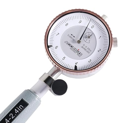 Accusize Industrial Tools 1.4-2.4'' by 0.0001'' Dial Bore Gage, Stem Length 6'', Ee20-1024 | 6" Stem Length, Self-Centering, Chrome-Plated Handle, Insulated Grip, EE20-1024