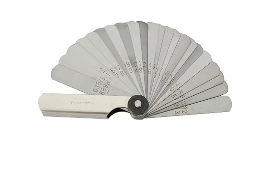 Made in USA | UNIPEC Feeler Gauge Set, 26-Blade Straight Tip Thickness Gauge (0.0015"–0.035" / 0.038–0.889 mm), English & Metric, Hardened & Tempered Steel, Lock-Nut Design