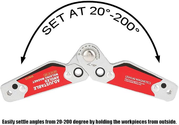Adjustable Angles Welding Magnet 20°-200°, Magnetic Welding Holder Clamp Welder Tool for Soldering Positioning