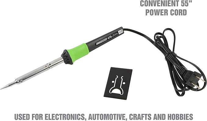 OEMTOOLS 24760 40 Watt Soldering Iron, Soldering Iron Kit for Electronics and Automotive Repairs, Pencil Grip Tool with Metal Stand, Stainless Steel Barrel, 55 Inch Power Cord