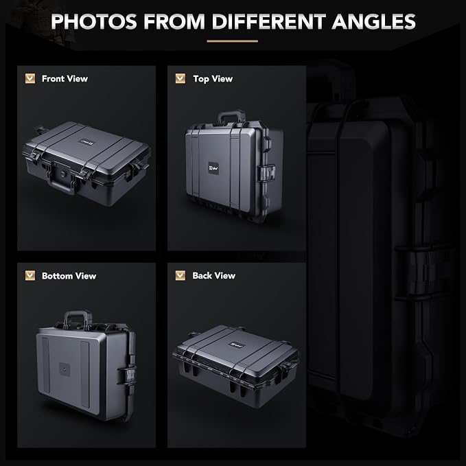 Lykus HC-5210 Large Waterproof Hard Case with Foam, Interior Size 20x11.4x6.7 inch, Suitable for gun,electronic equipment and more