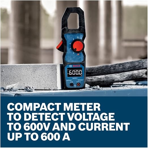 BOSCH GMC600-15 True RMS Clamp Meter, 600A AC DC Electrical Tester, Digital Voltage Detector and 200A Amp Clamp for HVAC and Electrician