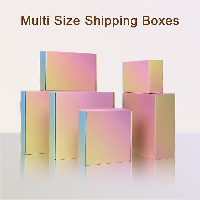 6x4x2 Shipping Boxes Small, 45 Pack Colorful Corrugated Cardboard Mailer Box for Small Business, Mailing, Packaging