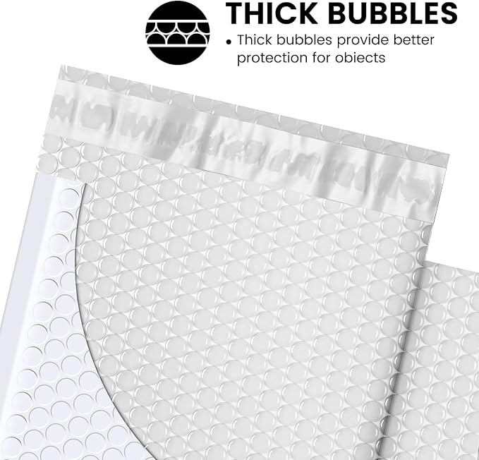 Fuxury Bubble Mailers 6x10" White Padded Envelopes 1000Pack Strong Adhesion Thick Padded Mailers for Small Business Mailing Small Items,Jewelry,Makeup