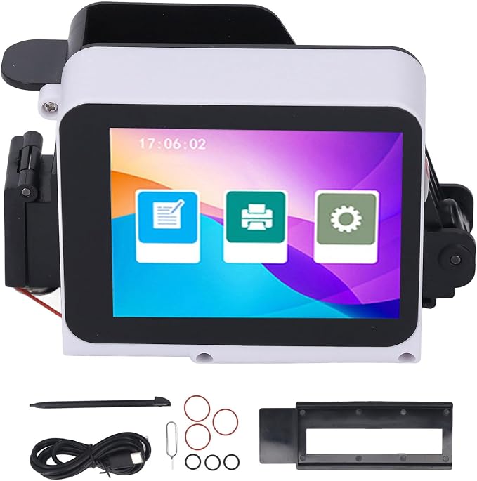 Hyuduo Mini Portable Gun Handheld Inkjet Printer 28 Languages HD Touch Screen Compact Design Type C Interface for Carton Box Wood Cloth Plastic with 4 core Cup