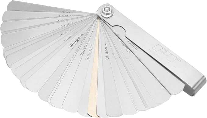 Performance Tool W125C: 32 Blade Metric and SAE Feeler Gauge Set with .010 Brass Blade for Transistorized Ignitions, 3-1/2 in. Long