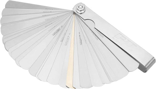 Performance Tool W125C: 32 Blade Metric and SAE Feeler Gauge Set with .010 Brass Blade for Transistorized Ignitions, 3-1/2 in. Long