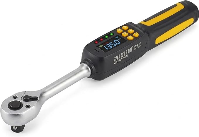 1/2-Inch Drive Digital Torque Wrench, 3.0-99.5 ft-lb (4-135 Nm) | Buzzer & LED Alerts, 72-Tooth Ratchet, 5-Inch Shaft, for Car, Wheel Lugs, Storage Case