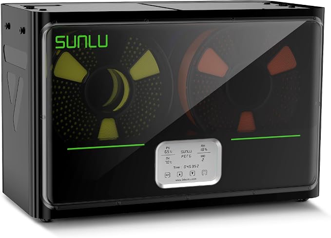 SUNLU S4 3D Printer Filament Dryer, 4 Spools Capacity, Black | Upgraded 3 Circulation Fans,350W PTC Heater,70℃ Max Temperature, Intelligent Humidity Contro