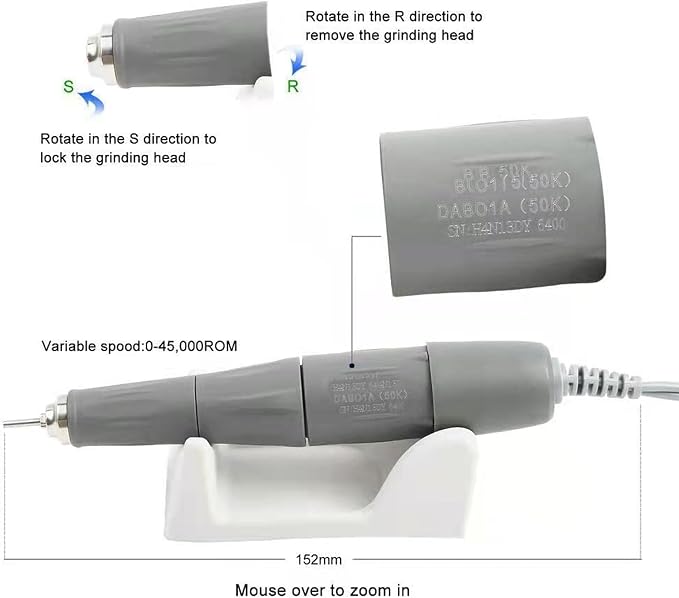 Nail Drill-210 Polishing Machines- Horse Power - High Torque of 40000 RPM - for Laboratory, Finger and Toenail Care