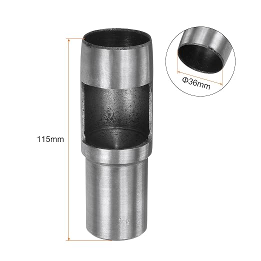 HARFINGTON Hollow Punch for Leather 36mm Round Hole Punch Tool for Belt Puncher Carbon Steel Single Punch for Watch Belts Cut Leather Craft Rubber Paper Fabric Plastic Soft Material