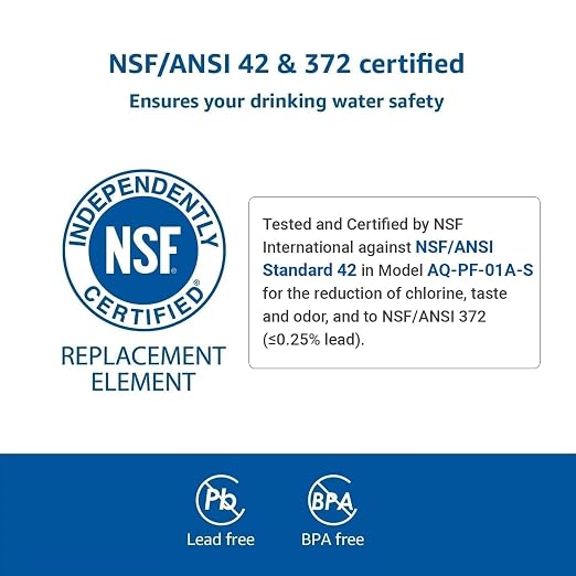 AQUA CREST PF-01A Water Filter Replacement for Waterdrop® Pitcher Filtration System, Fits Waterdrop® PF-01A, Reduces Lead, PFOA/PFOS, Chlorine, Last Up to 3 Months or 200 Gallons, 6 Pack